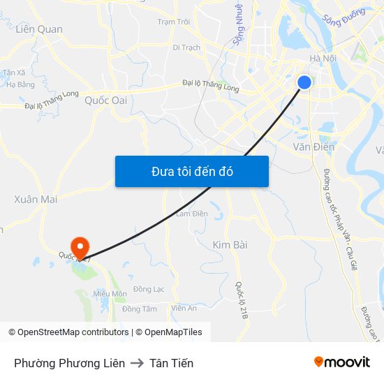 Phường Phương Liên to Tân Tiến map