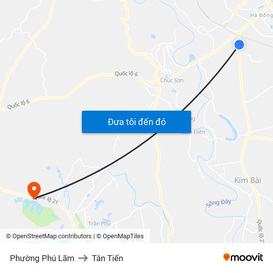 Phường Phú Lãm to Tân Tiến map