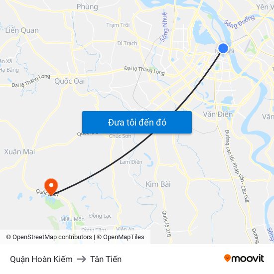 Quận Hoàn Kiếm to Tân Tiến map