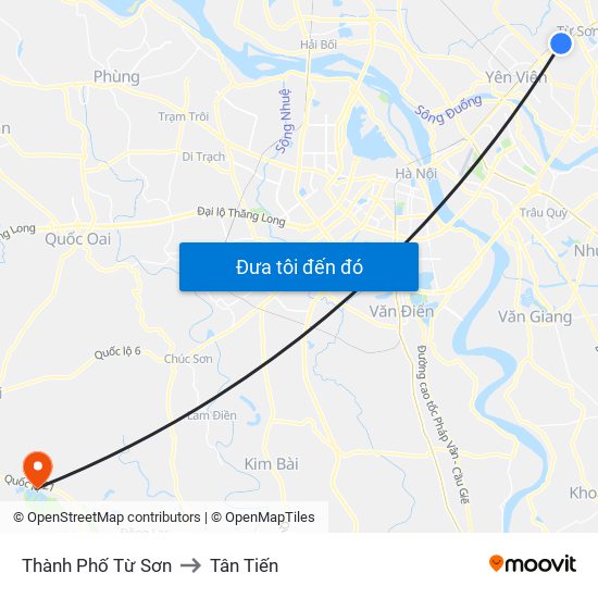 Thành Phố Từ Sơn to Tân Tiến map