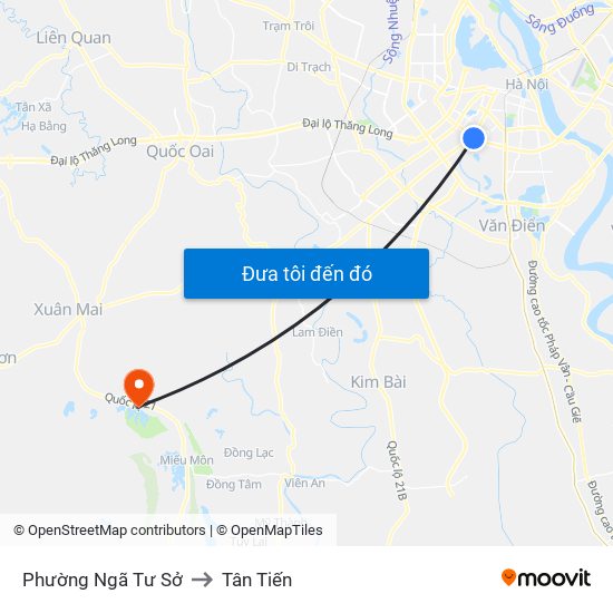 Phường Ngã Tư Sở to Tân Tiến map