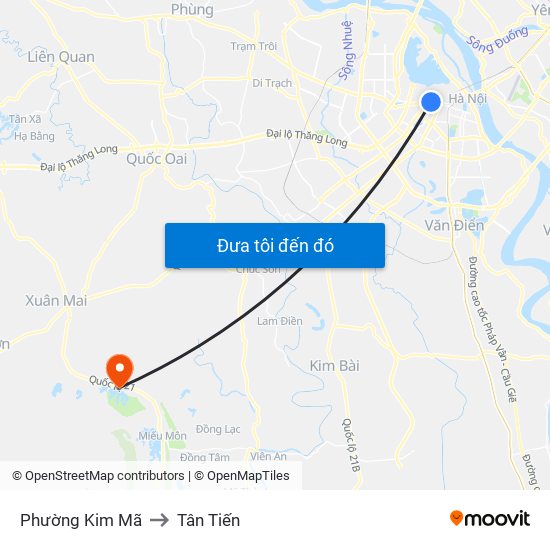 Phường Kim Mã to Tân Tiến map