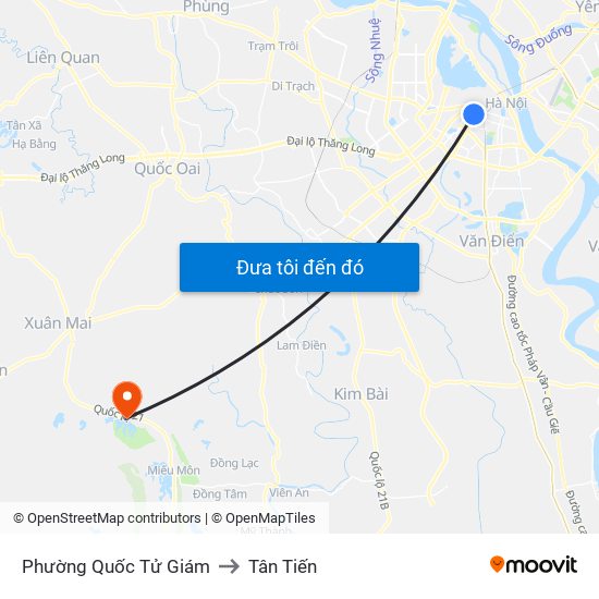 Phường Quốc Tử Giám to Tân Tiến map