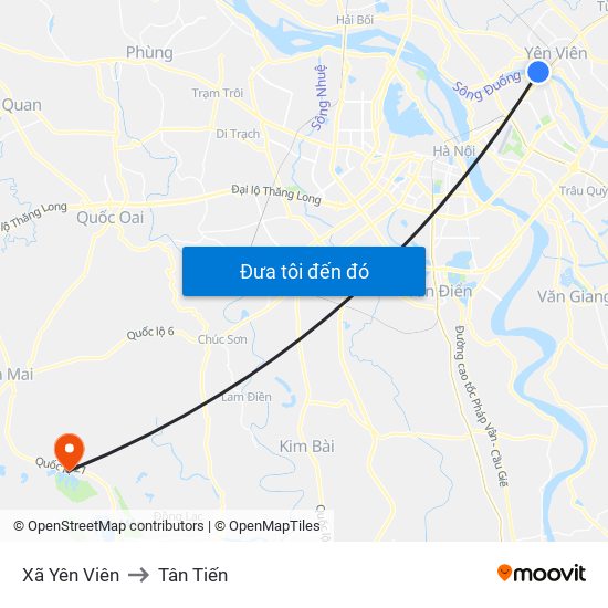 Xã Yên Viên to Tân Tiến map