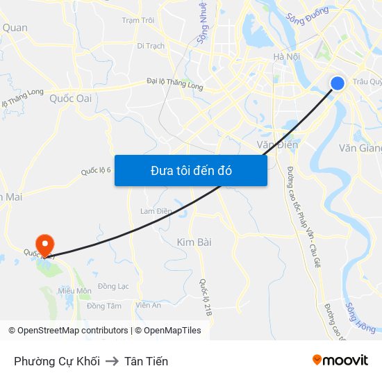 Phường Cự Khối to Tân Tiến map