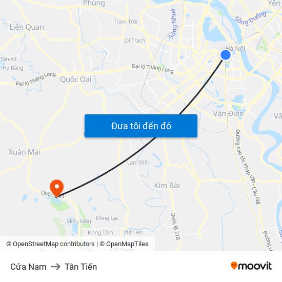 Cửa Nam to Tân Tiến map