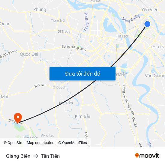 Giang Biên to Tân Tiến map