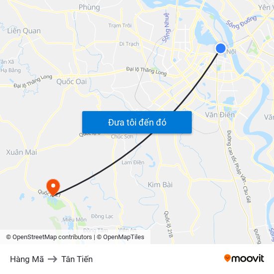 Hàng Mã to Tân Tiến map