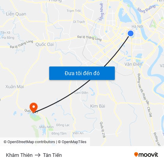 Khâm Thiên to Tân Tiến map