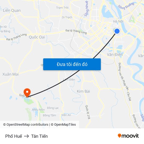 Phố Huế to Tân Tiến map