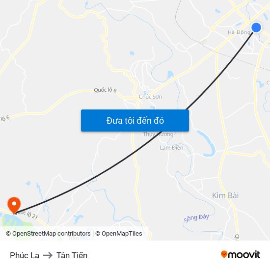 Phúc La to Tân Tiến map