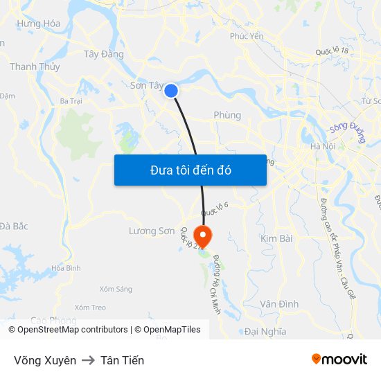 Võng Xuyên to Tân Tiến map