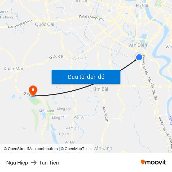 Ngũ Hiệp to Tân Tiến map