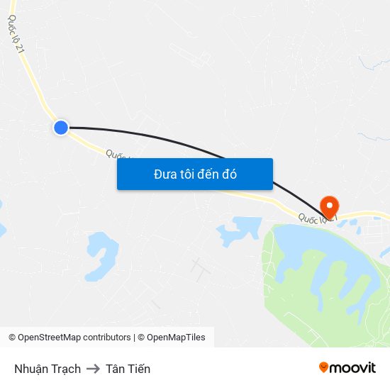 Nhuận Trạch to Tân Tiến map