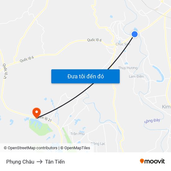 Phụng Châu to Tân Tiến map