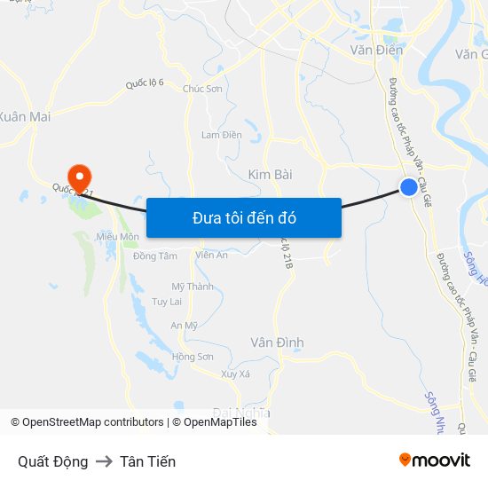 Quất Động to Tân Tiến map