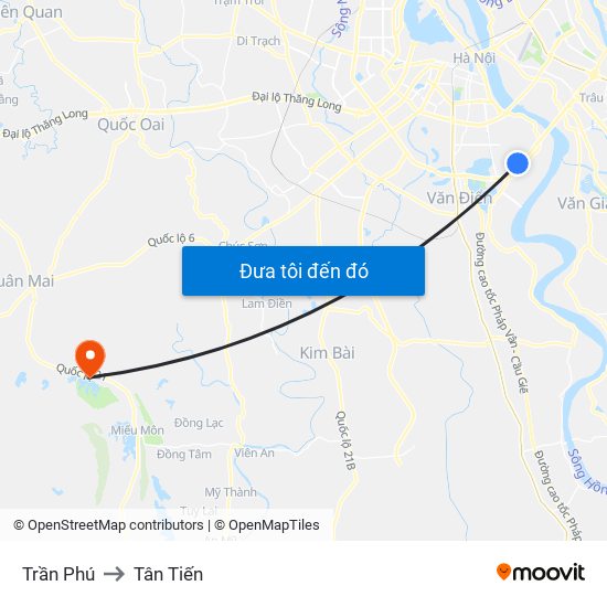Trần Phú to Tân Tiến map
