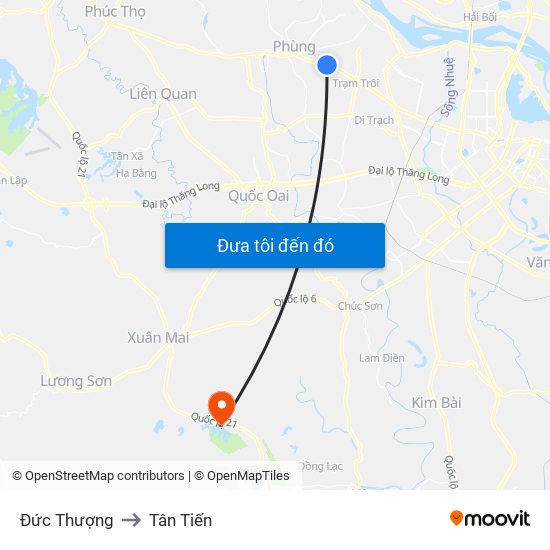 Đức Thượng to Tân Tiến map