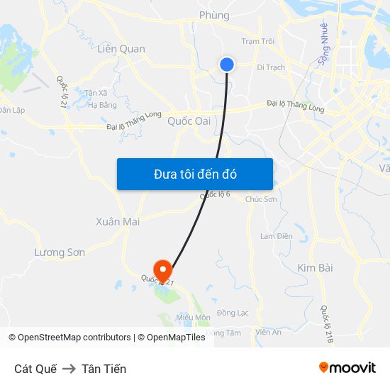 Cát Quế to Tân Tiến map