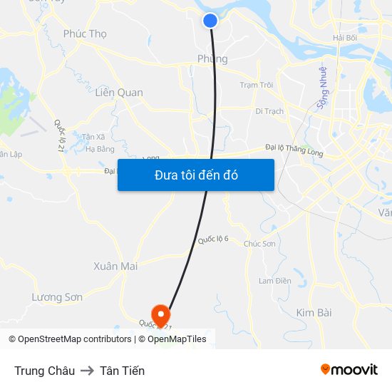 Trung Châu to Tân Tiến map