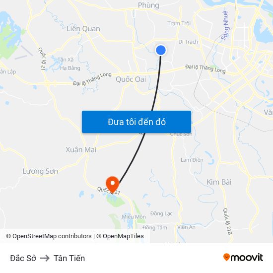 Đắc Sở to Tân Tiến map