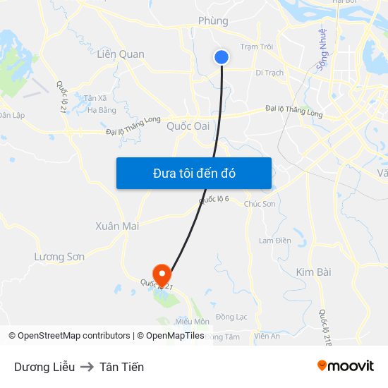 Dương Liễu to Tân Tiến map