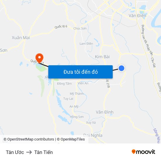 Tân Ước to Tân Tiến map