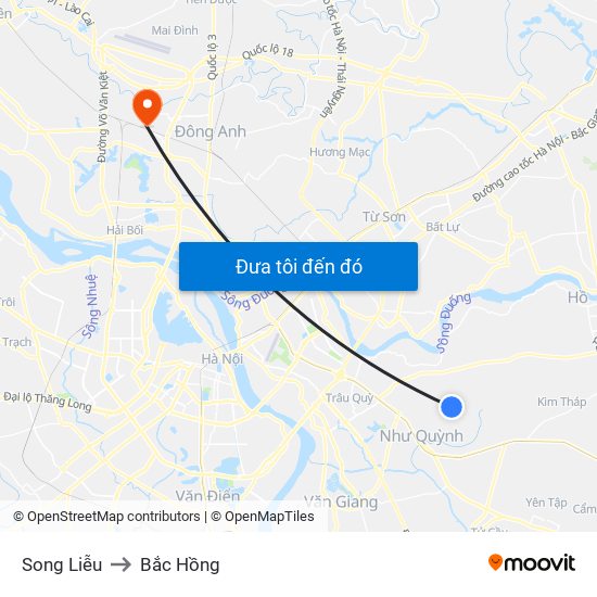 Song Liễu to Bắc Hồng map