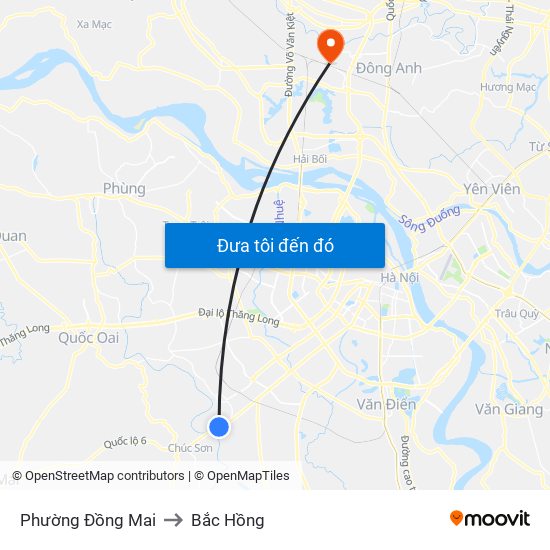 Phường Đồng Mai to Bắc Hồng map