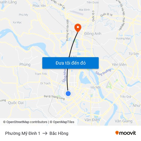 Phường Mỹ Đình 1 to Bắc Hồng map