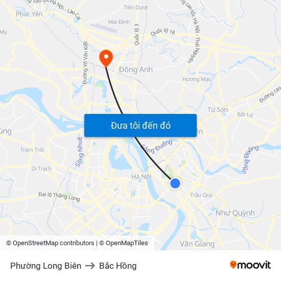 Phường Long Biên to Bắc Hồng map