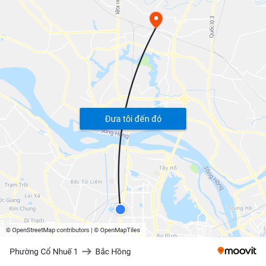 Phường Cổ Nhuế 1 to Bắc Hồng map