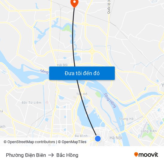 Phường Điện Biên to Bắc Hồng map