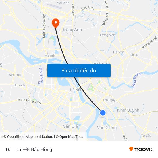 Đa Tốn to Bắc Hồng map