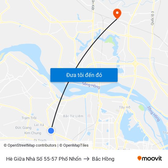 Hè Giữa Nhà Số 55-57 Phố Nhổn to Bắc Hồng map