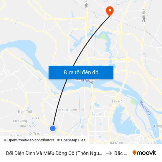 Đối Diện Đình Và Miếu Đồng Cổ (Thôn Nguyên Xá) - Đường 32 to Bắc Hồng map