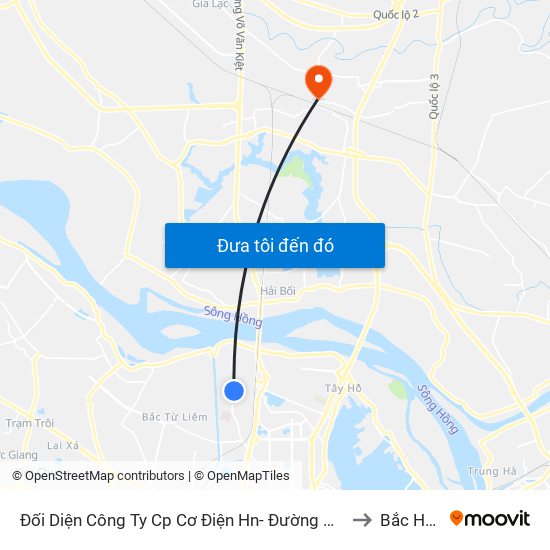 Đối Diện Công Ty Cp Cơ Điện Hn- Đường Đức Thắng to Bắc Hồng map