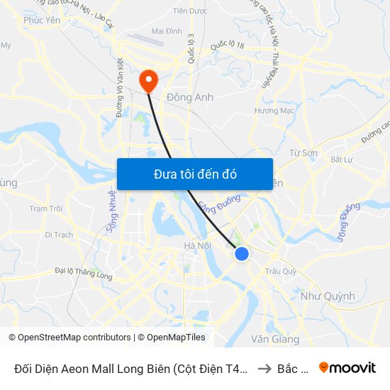 Đối Diện Aeon Mall Long Biên (Cột Điện T4a/2a-B Đường Cổ Linh) to Bắc Hồng map