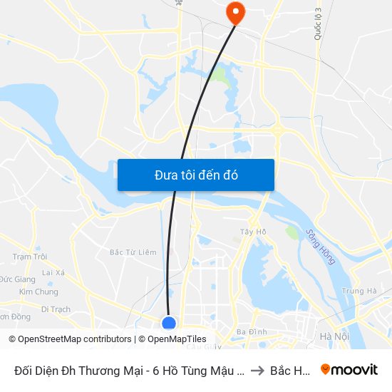 Đối Diện Đh Thương Mại - 6 Hồ Tùng Mậu (Cột Sau) to Bắc Hồng map