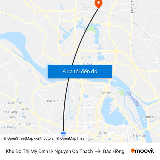 Khu Đô Thị Mỹ Đình Ii- Nguyễn Cơ Thạch to Bắc Hồng map