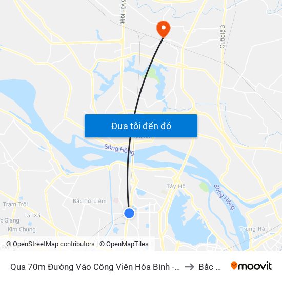 Qua 70m Đường Vào Công Viên Hòa Bình - Phạm Văn Đồng to Bắc Hồng map