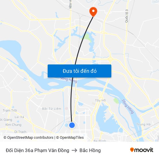 Đối Diện 36a Phạm Văn Đồng to Bắc Hồng map