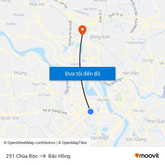 251 Chùa Bộc to Bắc Hồng map