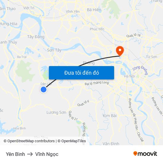 Yên Bình to Vĩnh Ngọc map