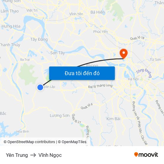 Yên Trung to Vĩnh Ngọc map