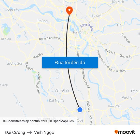 Đại Cường to Vĩnh Ngọc map