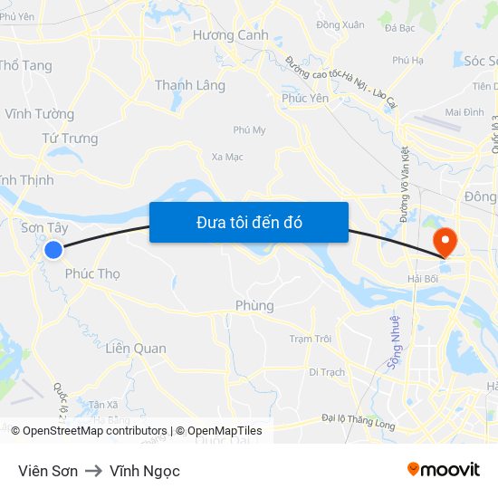 Viên Sơn to Vĩnh Ngọc map