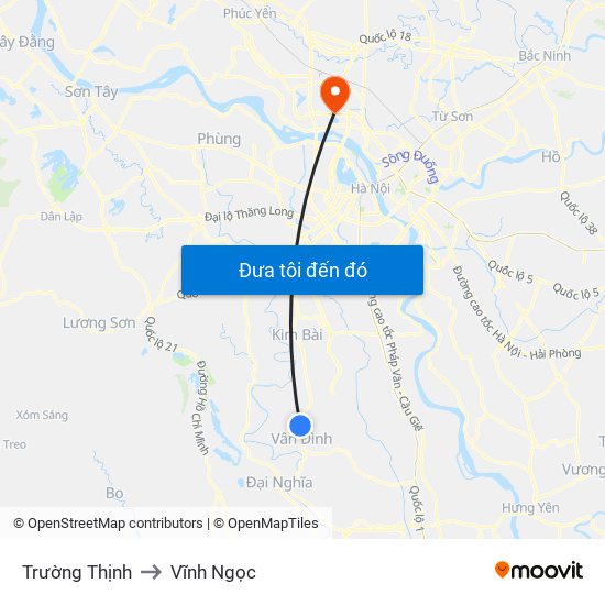 Trường Thịnh to Vĩnh Ngọc map