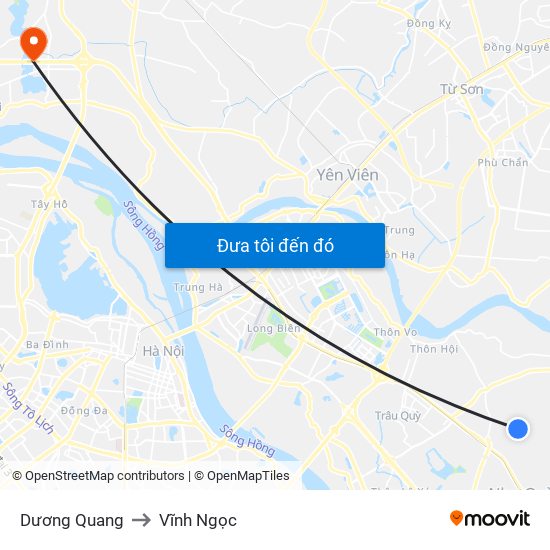 Dương Quang to Vĩnh Ngọc map