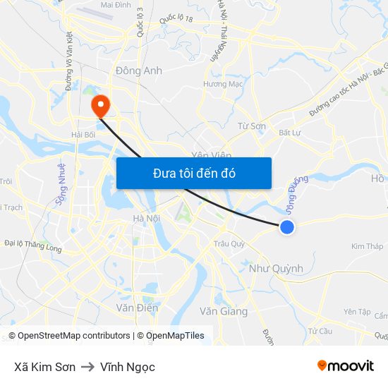 Xã Kim Sơn to Vĩnh Ngọc map